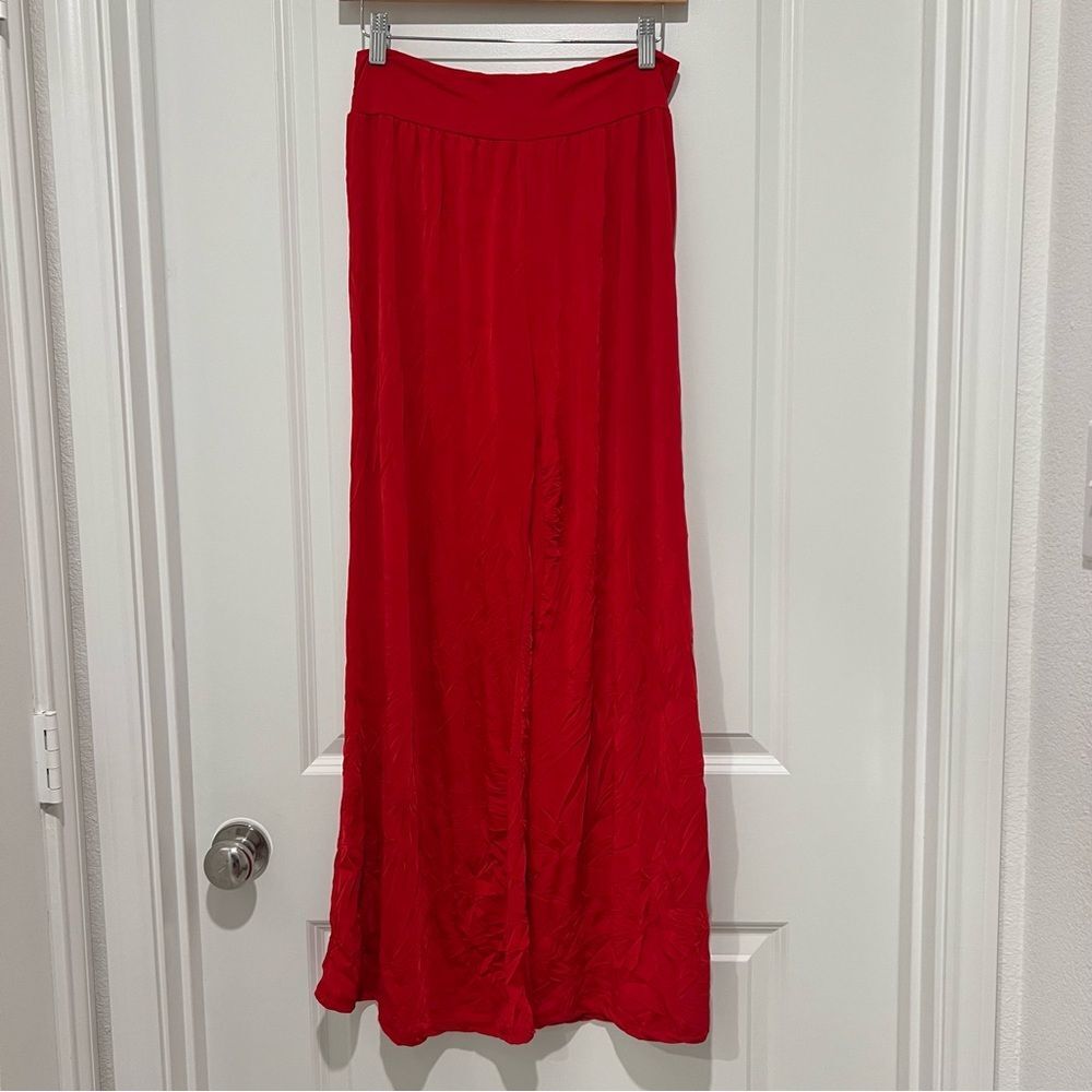 Intensity Women's Wide Leg Palazzo Pants High Rise Crinkle Textured Size Small
